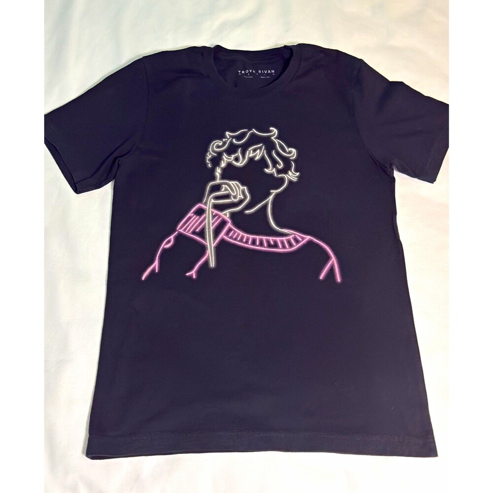 Troye Sivan Official 2016 Blue Neighbourhood Tour Shirt Black Crew Neck Women S